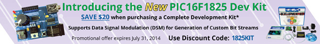 $20 off PIC16F1825 Development Kit