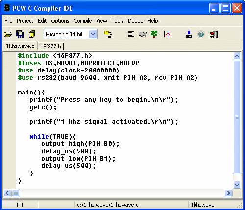 pcw c compiler ide