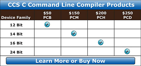 CCS C Command Line Compiler Products
