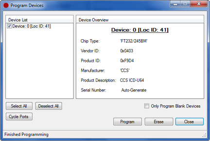 FT_PROG - Device Reprogrammed