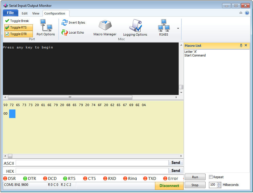 CCS Serial Port Monitor Software