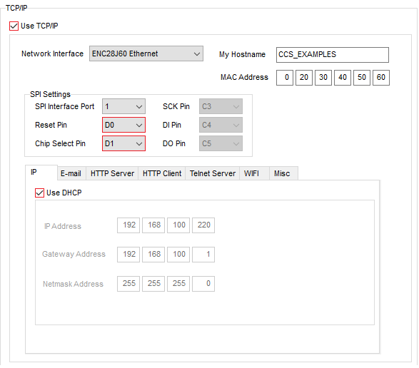 Project Wizard TCP/IP